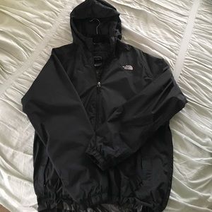 Black Hooded North Face Rain Jacket