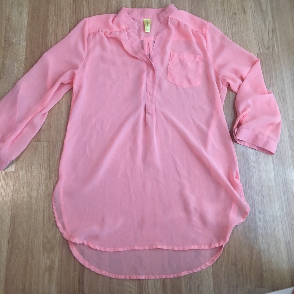 Sheer peach tunic