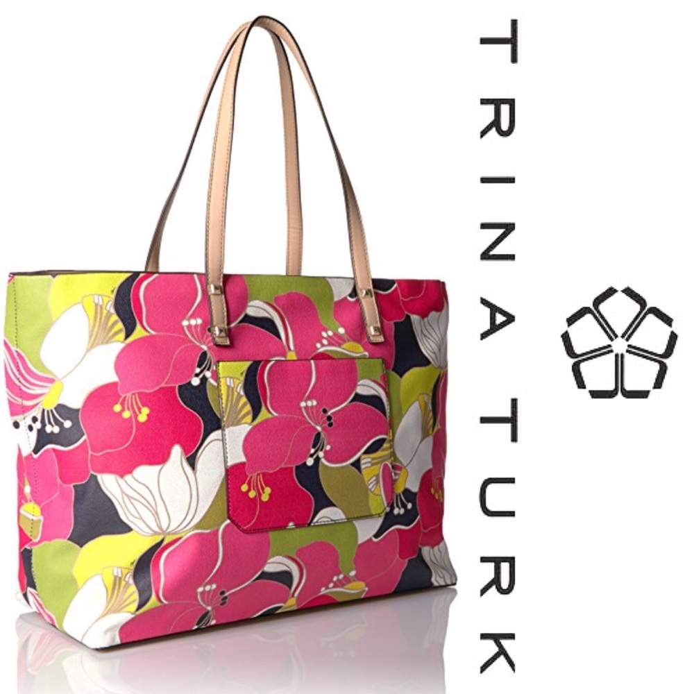 TRINA TURK Honolulu Floral Large Tote Bag NWT