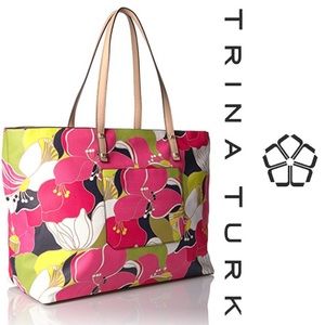 TRINA TURK Honolulu Floral Large Tote Bag NWT