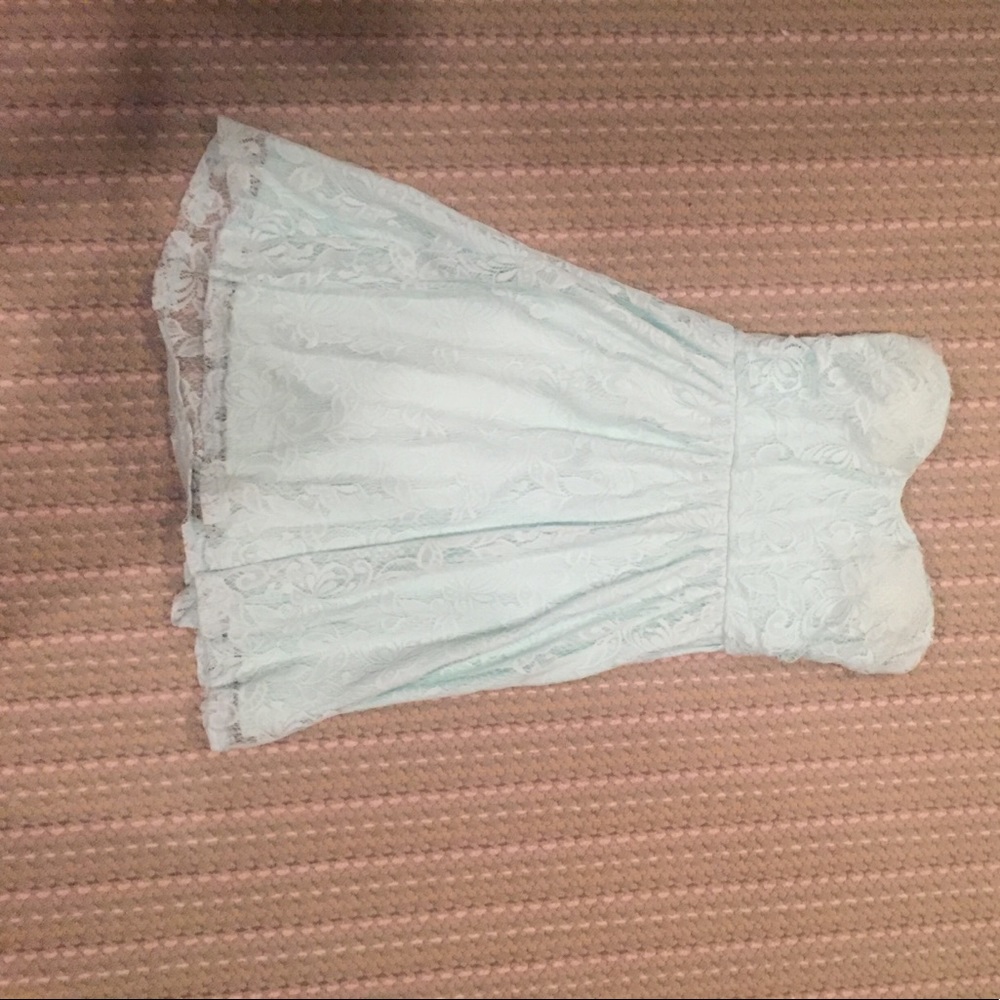 Mint green strapless dress