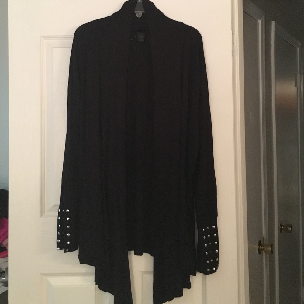 Ashley Stewart cardigan with studded cuff