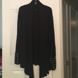 Ashley Stewart cardigan with studded cuff