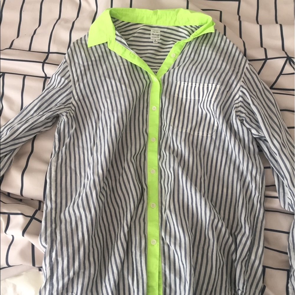 Madewell neon stripe shirt