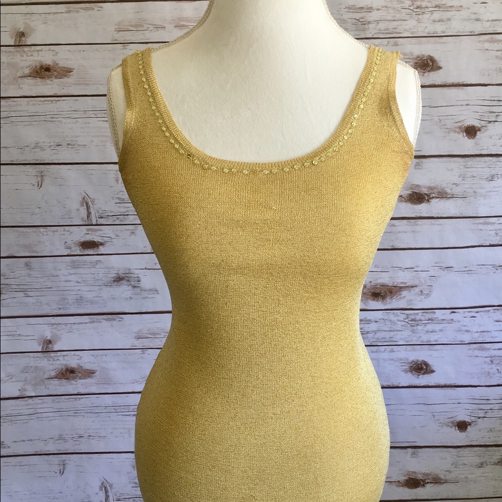 Bebe Gold Knit Tank