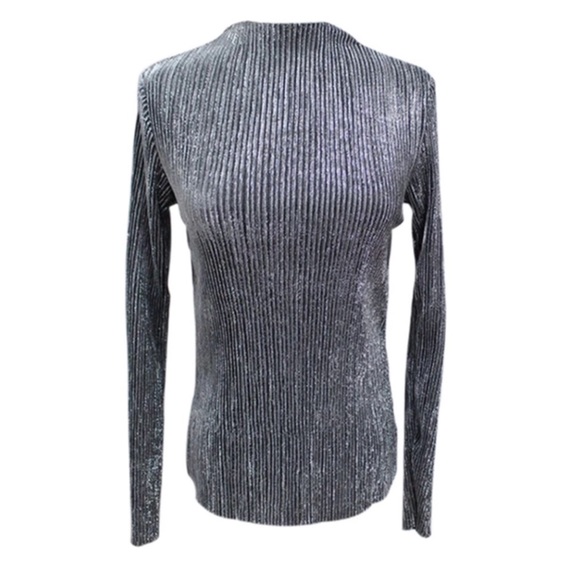 🌺 Metallic Stretch Ribbed Top - Picture 7 of 8