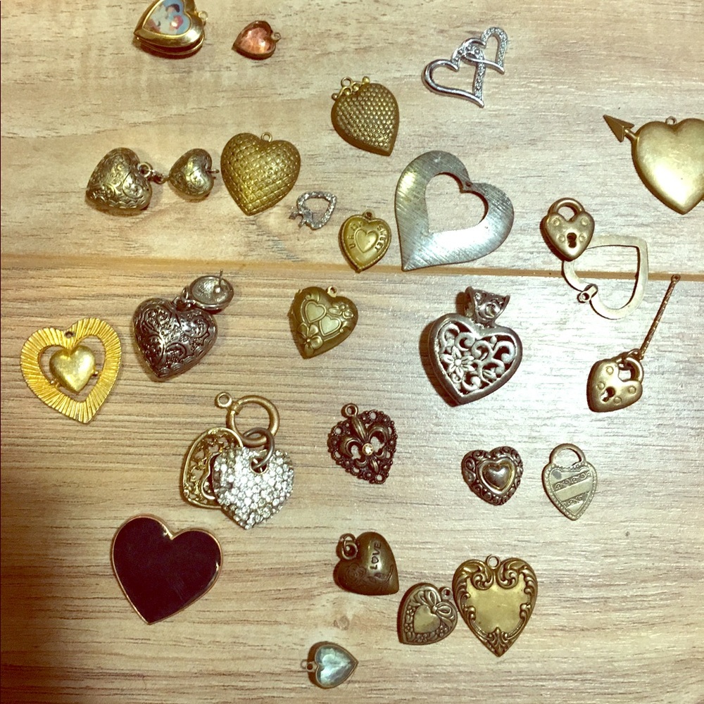 Heart charm embellishments jewelry supplies