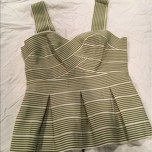 Anthropologie green and white striped top!