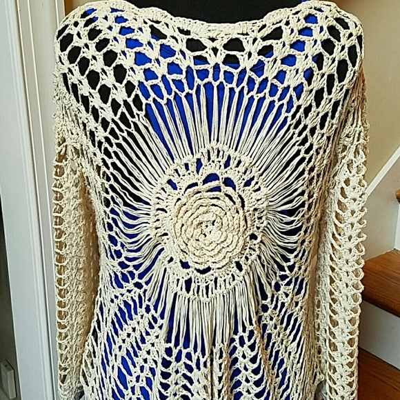 Tops - Beige Crochet top. Size 8 or below