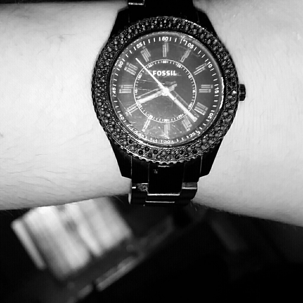 Black fossil watch