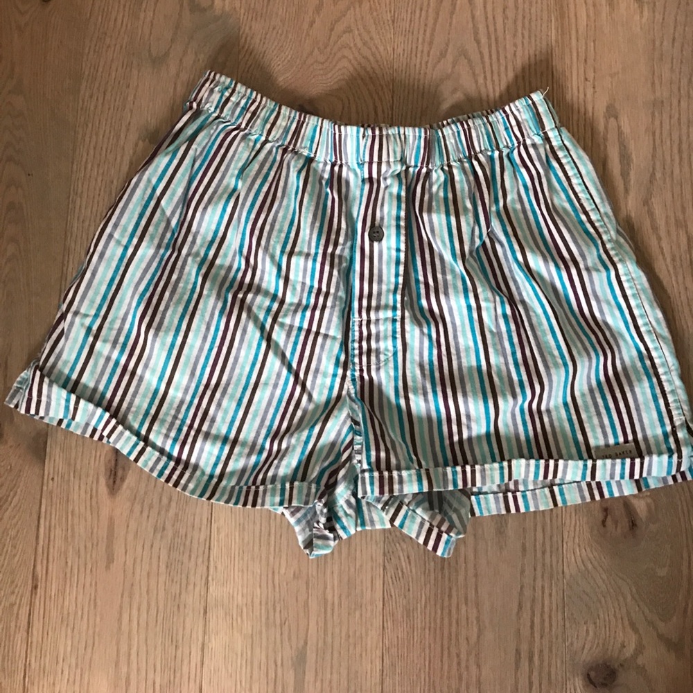 Ted baker boxer sleep shorts striped blue