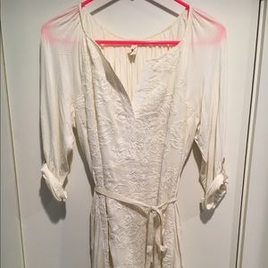 Anthropologie brand white dress.