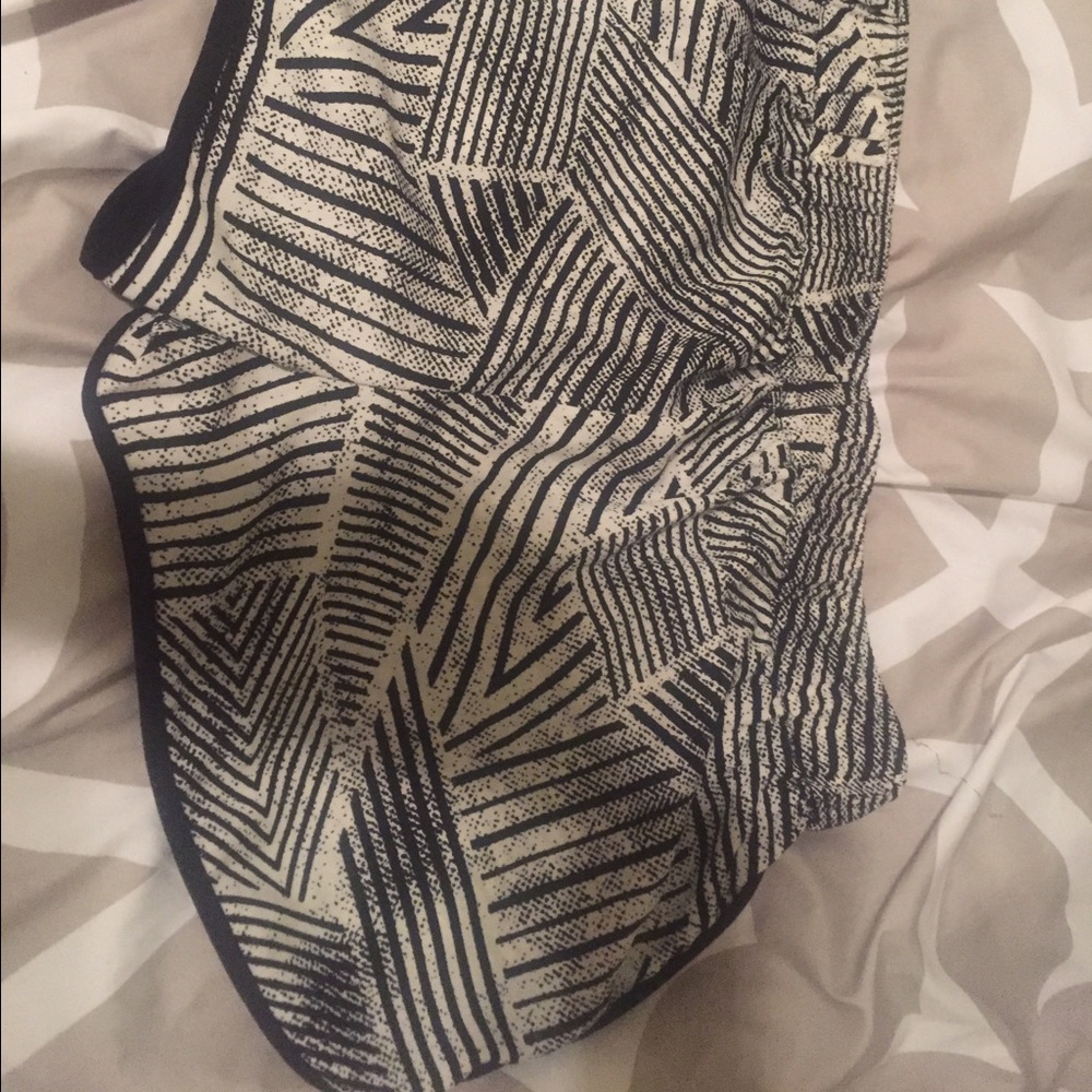 Striped shorts.