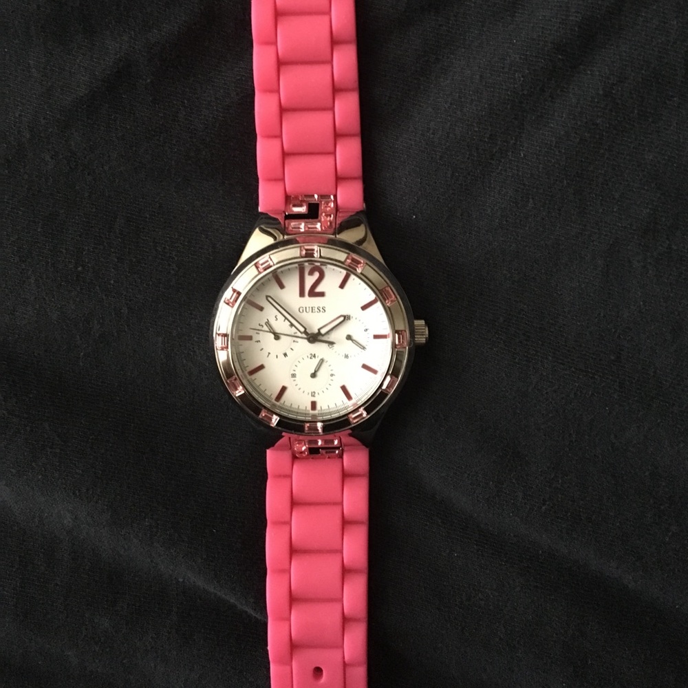 Pink bling Guess watch