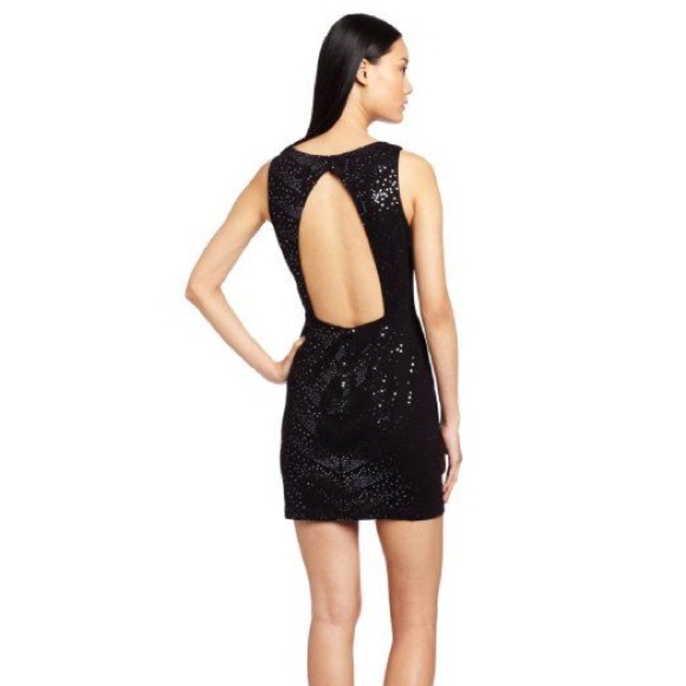 BCBG Black sequined party dress