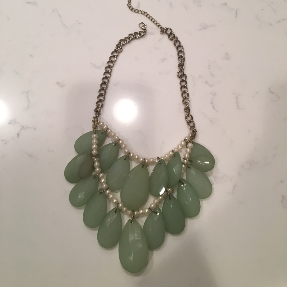 Mint and gold necklace