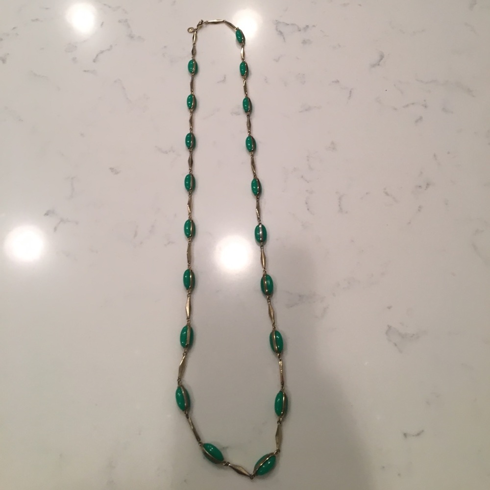 Green and gold Jcrew necklace
