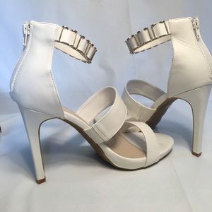 White & gold heels