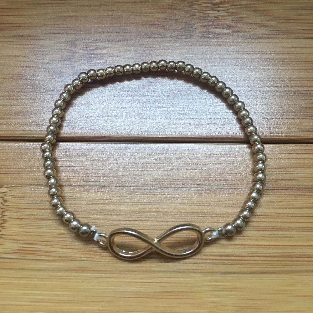 Gold Beaded Infinity Bracelet