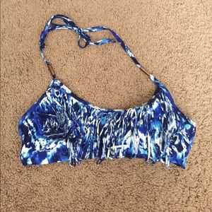 Fringe halter bikini top
