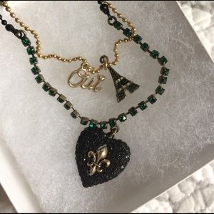 Betsey Johnson French charm necklace
