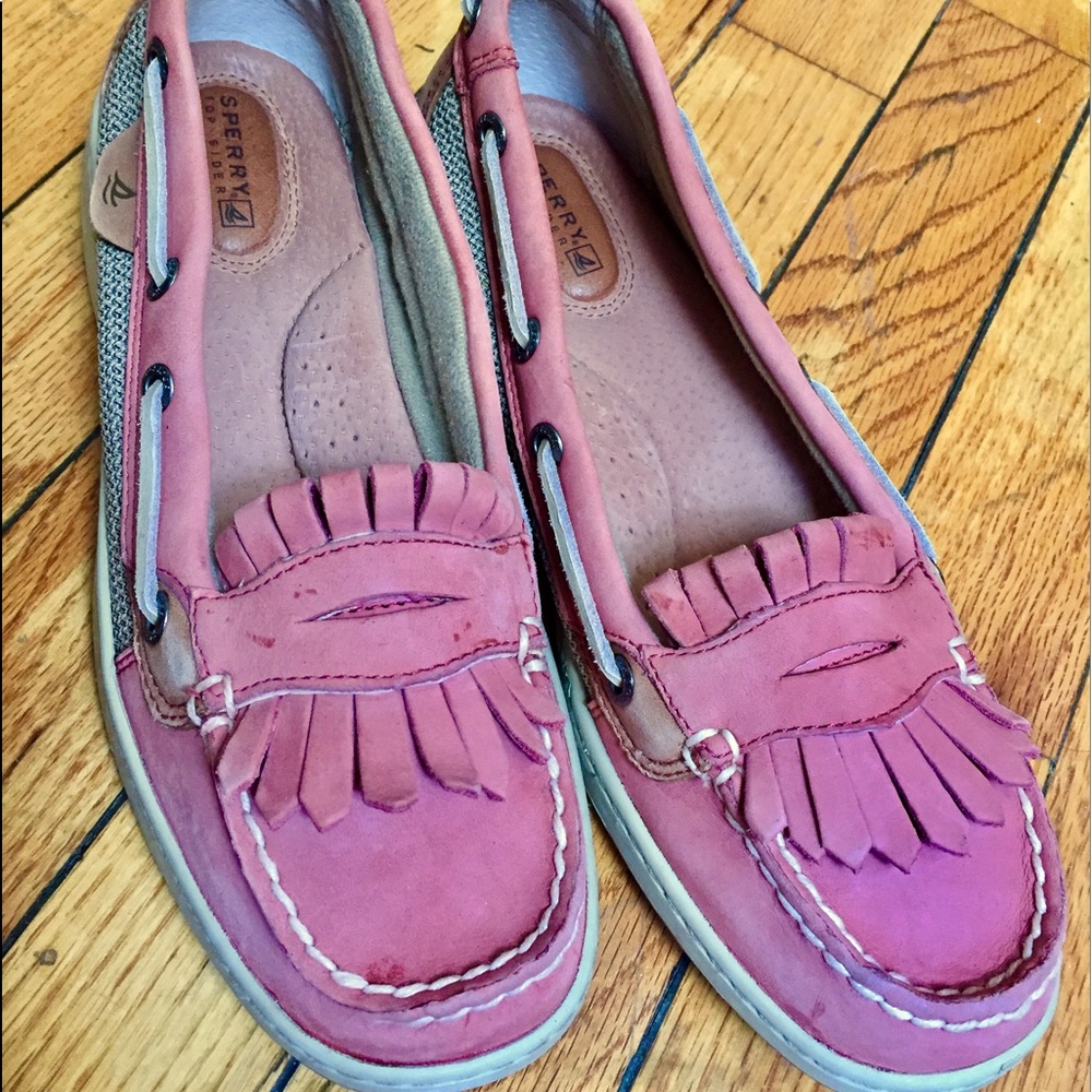 Sperry Top Sider boat shoe women soft pink peach