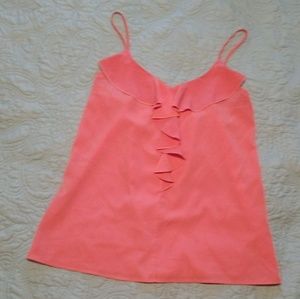 Ruffle Front - Coral Tank M EUC