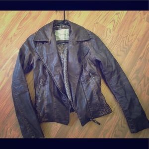 Brown faux leather jacket