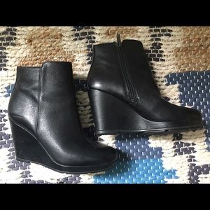 Via Spiga black wedge ankle boots