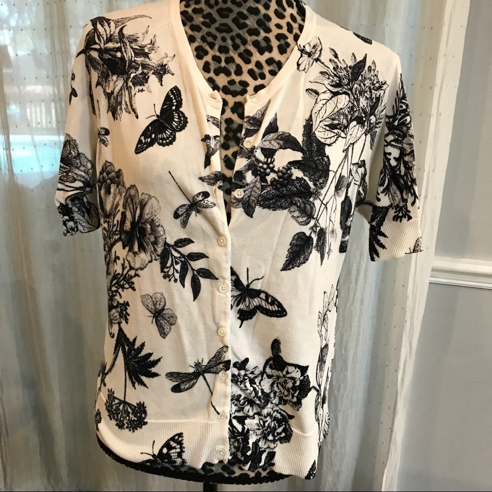 Cream and Black Cardigan