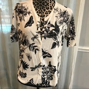 Cream and Black Cardigan