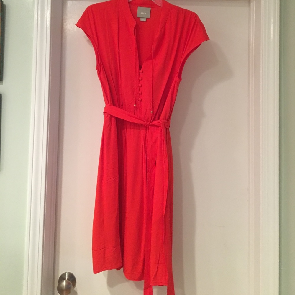 Red Anthropologie dress