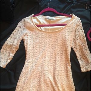 Cream colored lacy tight dress
