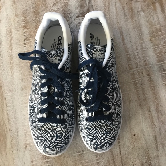 Adidas Stan Smith Crackled Pack Sneakers {Nvy&Wht} - Picture 2 of 6