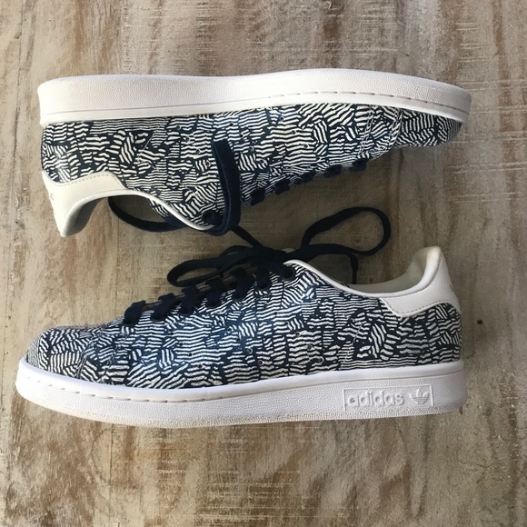 Adidas Stan Smith Crackled Pack Sneakers {Nvy&Wht} - Picture 3 of 6