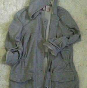 Gray Waist Length Hoodie