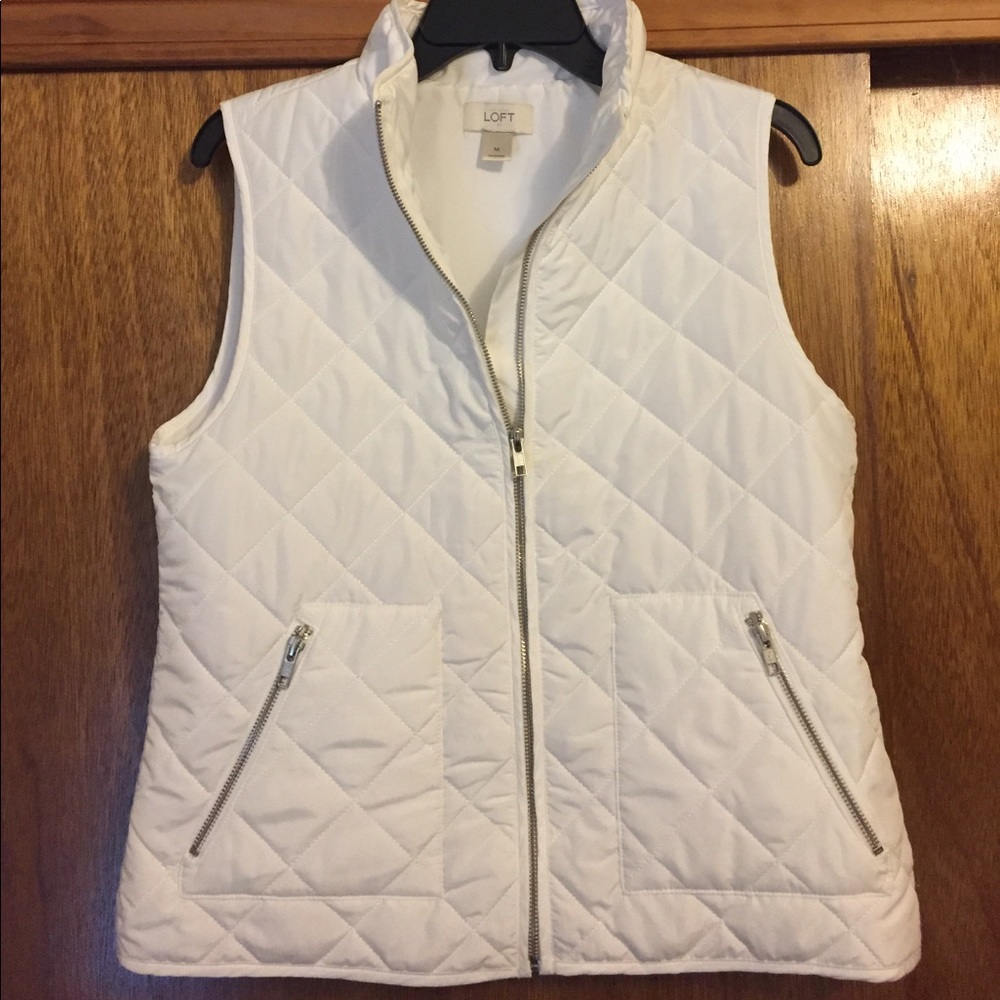 White Quilted Vest - Loft