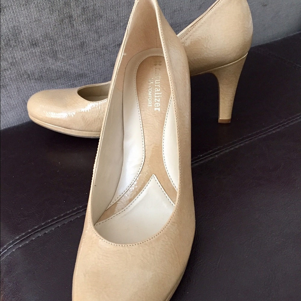 Nude leather patent heels from Naturalizer