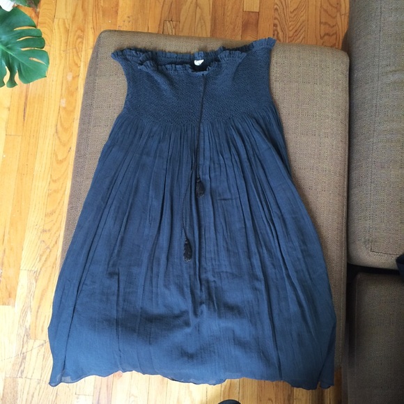 VTG Tassel-tie linen strapless dress - Picture 4 of 5