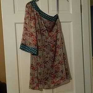 One shoulder floral bohemian dress