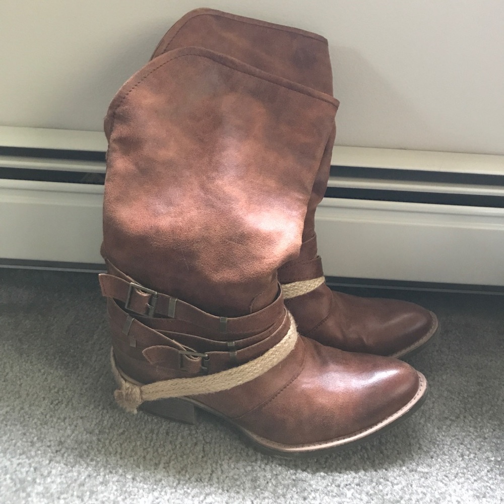 NWOT Coconuts brown western cowgirl boots