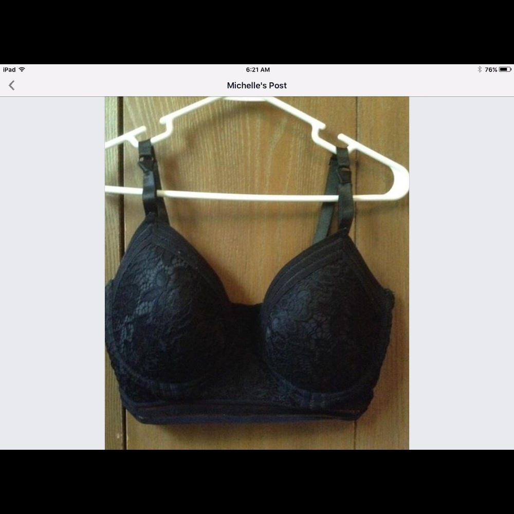Black Lace Bra 36 DD NWOT