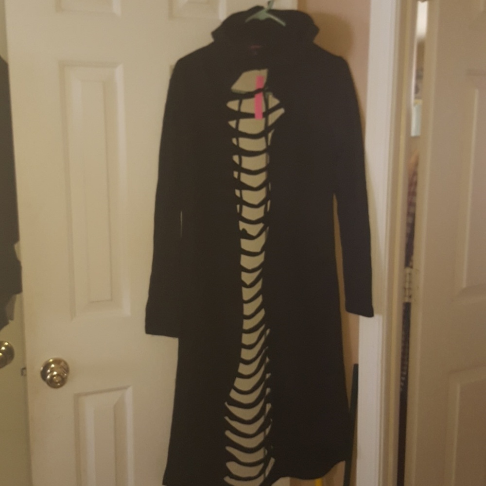 Womens hooded ripped cardigan