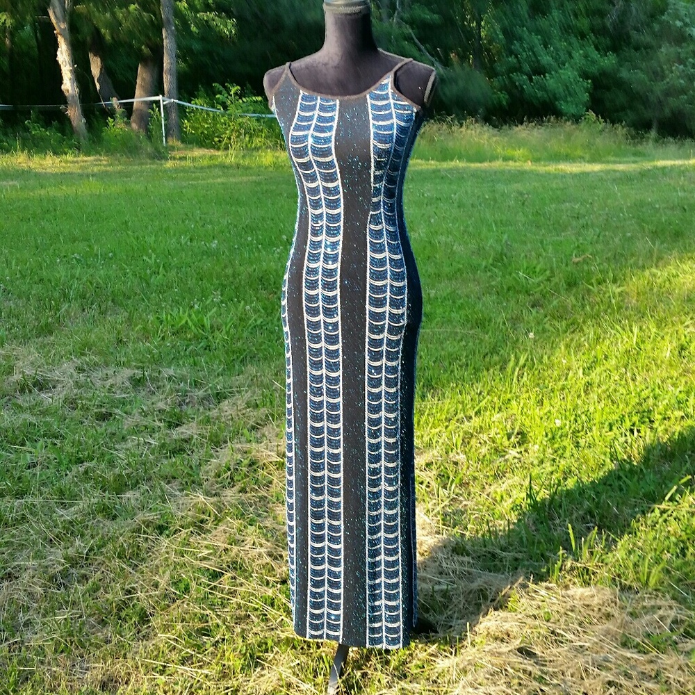 Glittery long sheer dress.  Dress up for any event