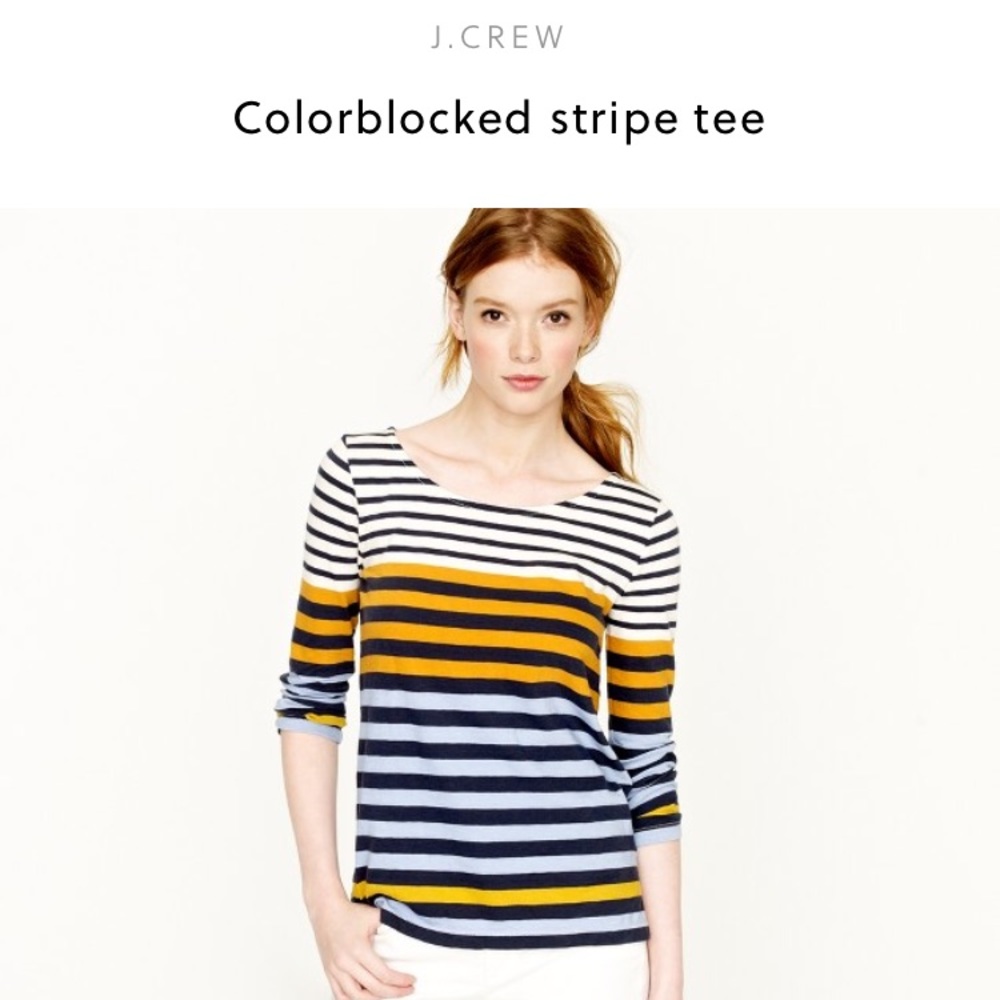 ISO: J Crew Colorblocked Stripe Tee