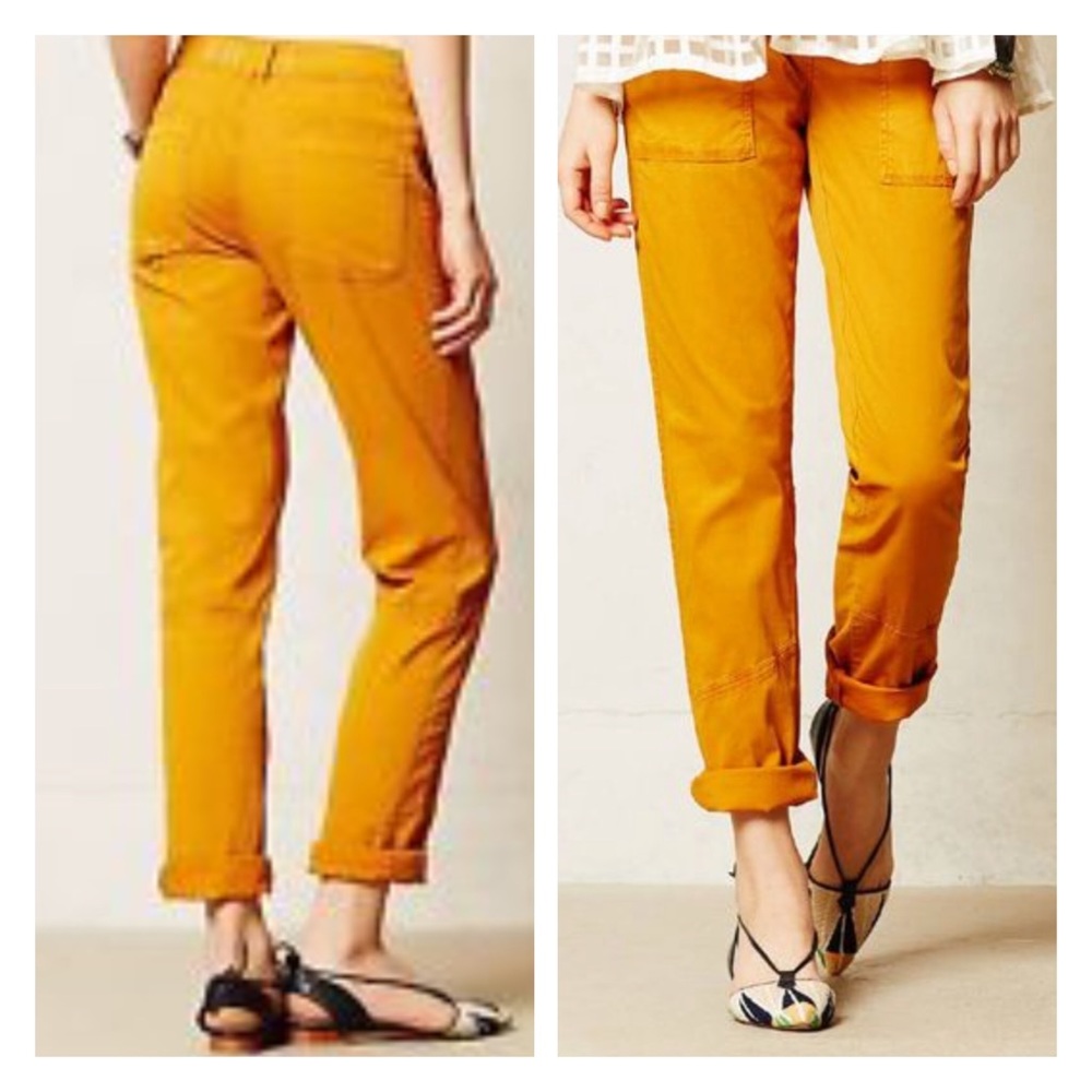 Anthropologie Hei Hei Mustard Crop Pants