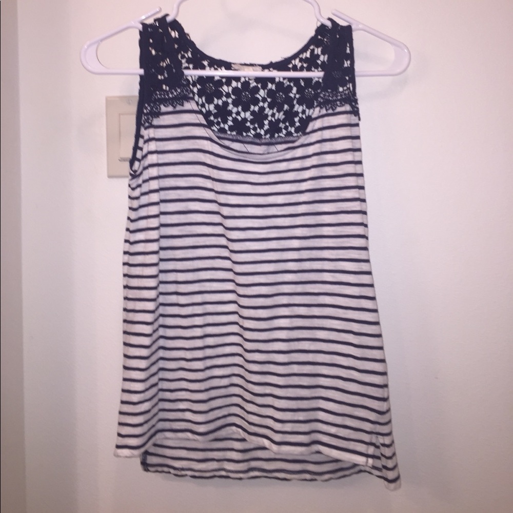 Navy and white stripped tank top