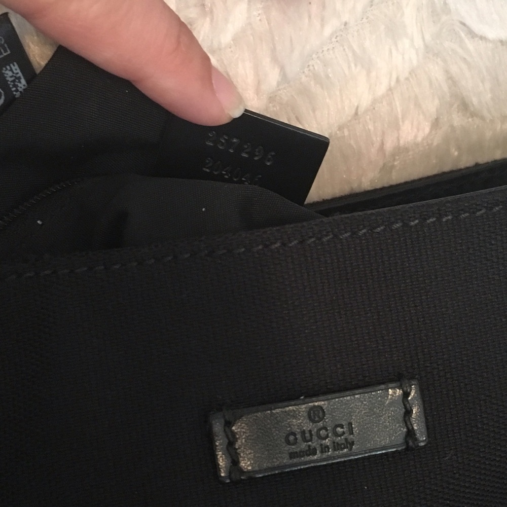 ❤️ Gucci Black Fabric Leather Trim Purse - Picture 4 of 8