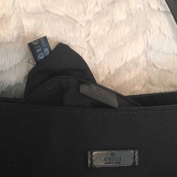 ❤️ Gucci Black Fabric Leather Trim Purse - Picture 3 of 8