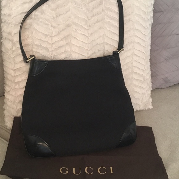 ❤️ Gucci Black Fabric Leather Trim Purse - Picture 6 of 8